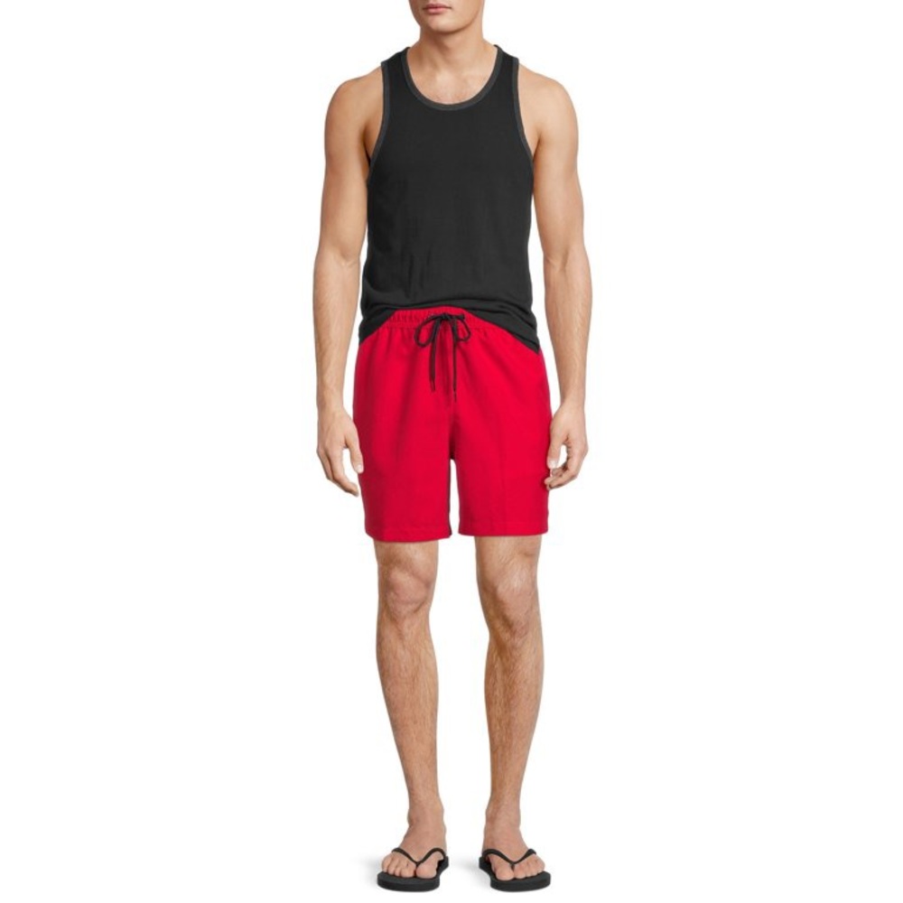 SOLD! Men’s George Red Swim Trunks With Elastic Drawstring Waist Size Medium